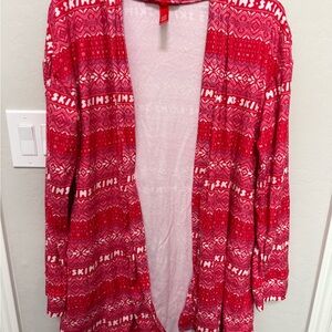 SKIMS Vibrant Red Patterned Robe - no tie